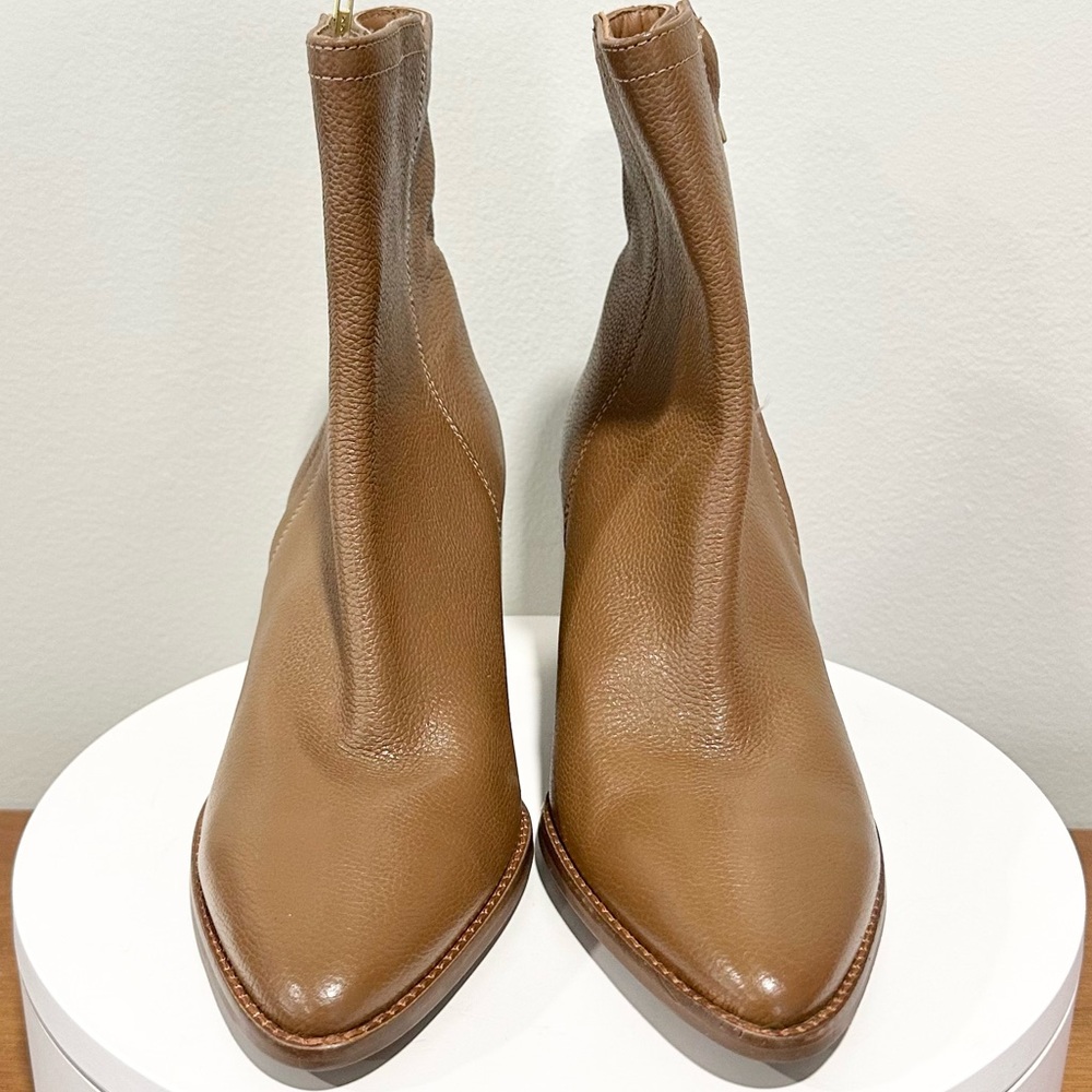 Seychelles Tan Leather Block Heel Ankle Boots - Picture 6 of 13
